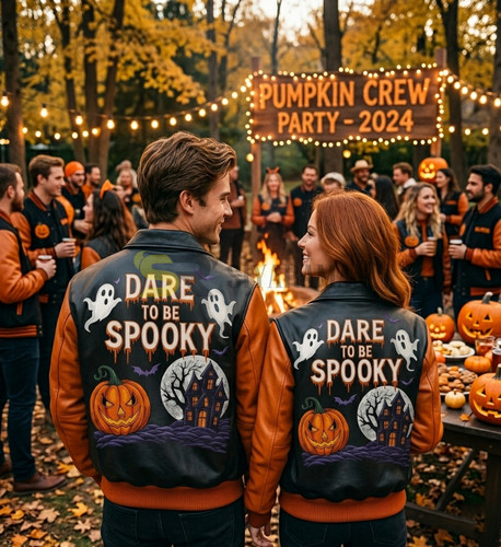 Bomber halloween vera pelle - halloween,