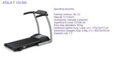 TAPIS ROULANT PROFESSIONALE T100MA ATALA RIBALTABILE (SALVASPAZIO) MULTIFUNZIONE