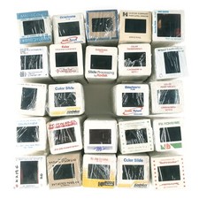 Lotto diapositive fotografiche vintage - 100+ amatoriali e professionisti - vecchie diapositive casuali anni 50-90