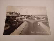 Rimini Lungomare E Rotonda 1957 bollo 10 lire cartolina a3