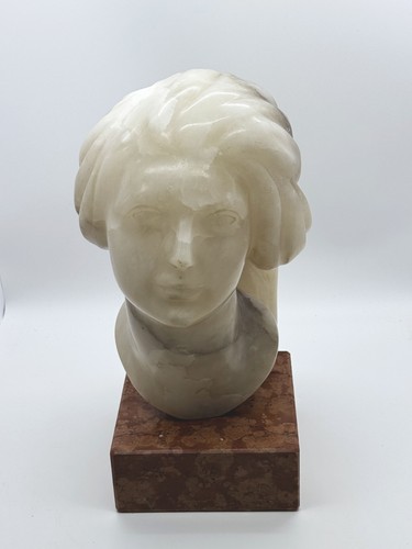Busto scolpito alabastro - busto,