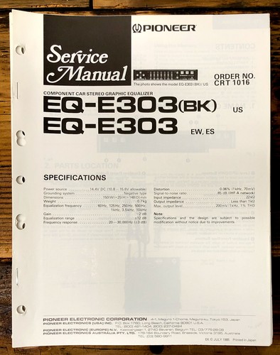 Pioneer e303 equalizzatore - eq-e303,