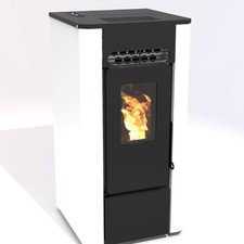 Stufa a Pellet Ventilata Bianca Dalia Da 8,9 Kw