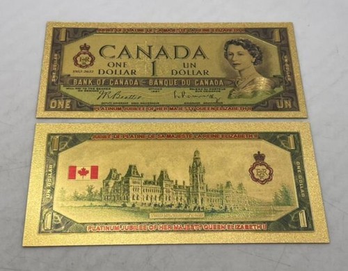 Gold foil souvenir canada note - canada,