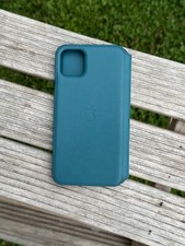 Original Apple iPhone 11 Pro MAX Leather Folio Green Case Cover -EB183
