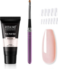 Kit Ricostruzione Unghie Gel, Rosa Colore Acrigel per Unghie Acrilico Poly Nail 
