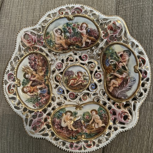 Capodimonte plate dish vintage - plate,
