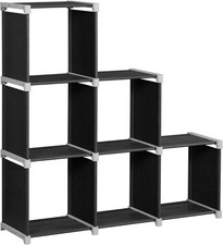 SONGMICS Libreria a 6 cubi fai da te, organizer per scale in soggiorno,... 