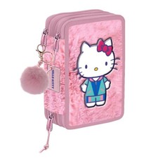 Astuccio Scuola 3 Zip completo peluche Hello kitty and friends