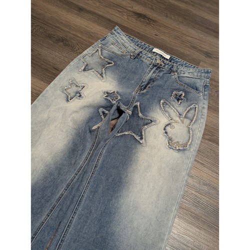 Jeans playboy star patchwork - jeans,