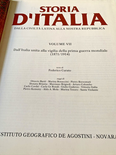 Storia italia volume vii - d'italia,