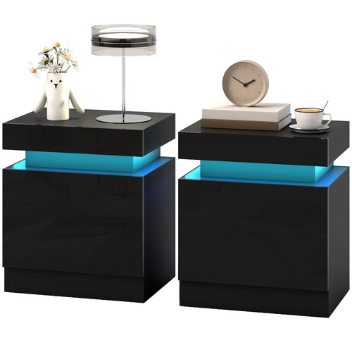 Homcom set comodini moderni - homcom, 2