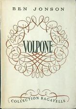 VOLPONE JONSON BEN LIBRAIRIE