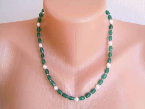 Collana con perle oliva - collana, di