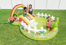 Centro Giochi Da Giardino Intex 290x180x104 Cm Con Scivolo E Spruzzo D'Acqua Arr