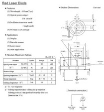 Sharp 638nm 185mW diodo laser