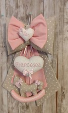 Fiocco nascita bimba nome personalizzabile 