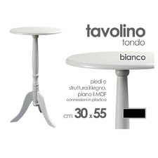 TAVOLO TAVOLINO TONDO BIANCO