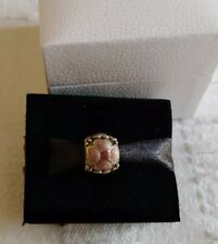 "PANDORA" CHARM ARGENTO E SMALTO FIORE ROSA AUTENTICO DISCONTINUATO NUOVO !!
