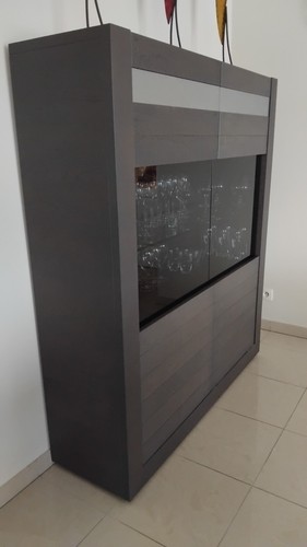 Buffet vitrine bar bois - vitrine/bar, et