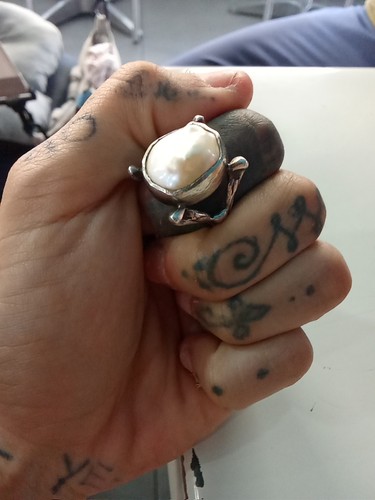 Anello argento con - anello, perla