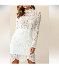 White Crochet Lace Long Sleeve