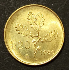 20 LIRE RAMO QUERCIA 1980 1981