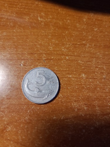 Moneta lire 1951 delfino - 5,