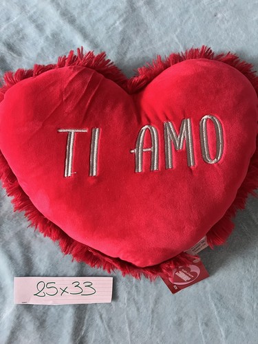 Cuscino cuore peluche amo - ti,