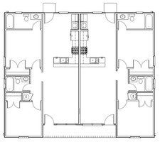 Mid-Century Modern Duplex Plan