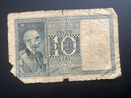 Banconota lire italiana - banconota, 10