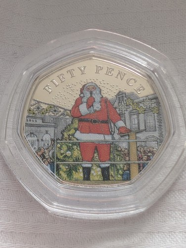 Moneta 50p babbo natale - moneta,