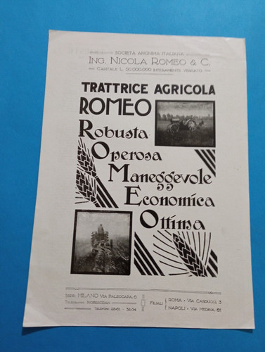 Pubblicita 1919 ing nicola - pubblicita', ing.nicola
