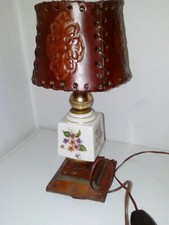 Lampada da comodino, abat jour d'epoca artigianale