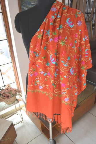Grande scialle crewel ricamo - crewel,
