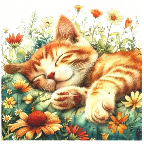 Serviettes papier chat - serviettes,