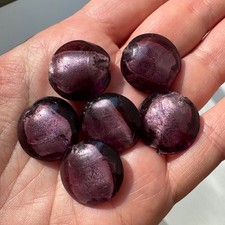 6 PERLES VERRE MAUVE VIOLINE
