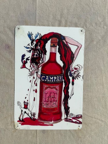 Insegna metallo campari - in,