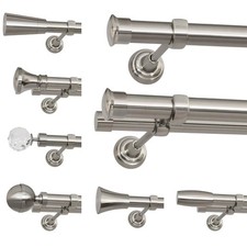 Asta per Tenda / Bastone Doppio & Singolo Acciaio SET con Terminali ROLLMAXXX