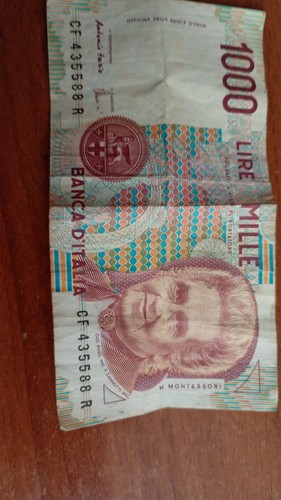 Banconota 1000 lire montessori - 1000,