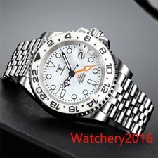 Tandorio 40 mm quadrante bianco arancione GMT vetro zaffiro quadrante luminoso Giappone NH34 NH34