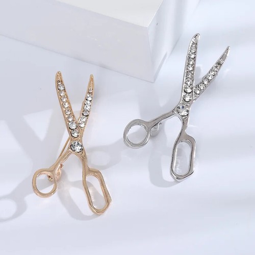 Spilla forbici strass - , lega
