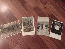 WW1 LOTTO 4 CARTOLINE GRANDE GUERRA BERSAGLIERI FANTI PRESTITO +SAVOIA VG.