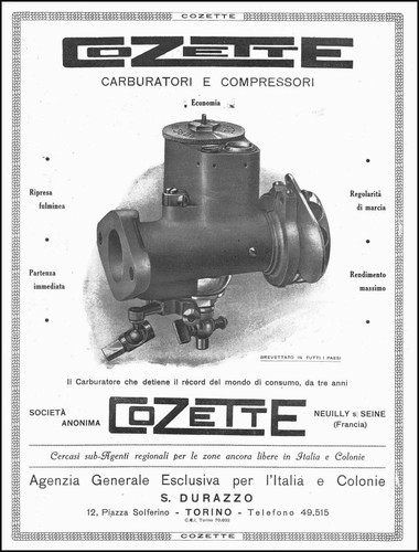 Pubblicita 1927 carburatore - 1927,