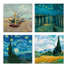 Quadri van Gogh 4 Pezzi Stampa