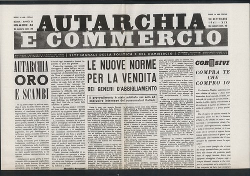 Autarchia commercio del - e,