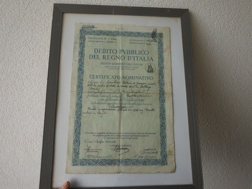 Certificato debito pubblico - debito,