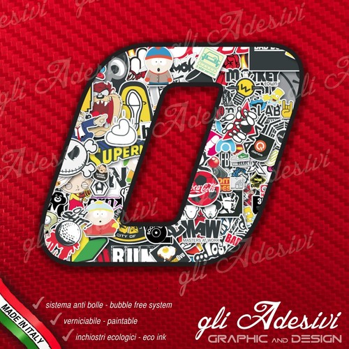 Adesivo stickers numero moto - 0,