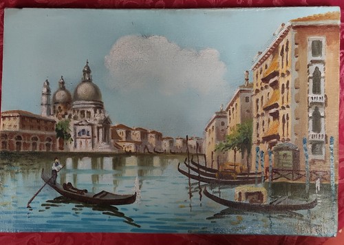 Veduta venezia olio tela - venezia,