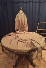 Antico Copriletto Mezzaro Tenda Misure Cm310 X160 + Frange Su Tutti I Lati